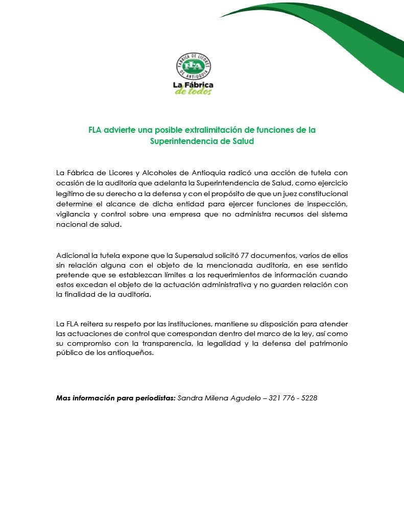 flaenlinea's tweet photo. #Comunicado | FLA advierte una posible extralimitación de funciones de la Superintendencia de Salud @Supersalud https://t.co/NfvpUrJ0Bq
