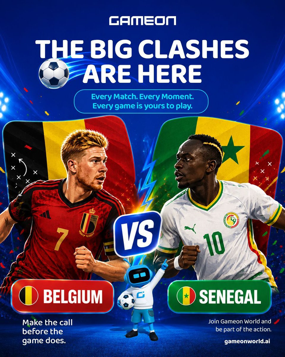 Gameonworldai's tweet photo. 🚨 The BIG FIFA clashes are here! ⚽

🇦🇷 Argentina 🆚 🇨🇻 Cabo Verde
🇵🇹 Portugal 🆚 🇭🇷 Croatia
🇪🇸 Spain 🆚 🇦🇹 Austria
🇧🇪 Belgium 🆚 🇸🇳 Senegal

Which fixture are you watching first? 👀

Make the call before the game does.

🌐 https://t.co/2aeqxGmVLO

#FIFA #Football #Matchday #GameonWorld