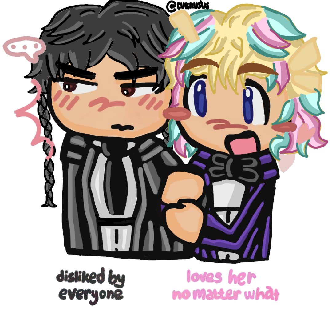Cukrusus's tweet photo. Disliked by everyone × Loves her no matter what 🖤💖

#wenclair #wenclairfanart https://t.co/JjQ9sbWnKn