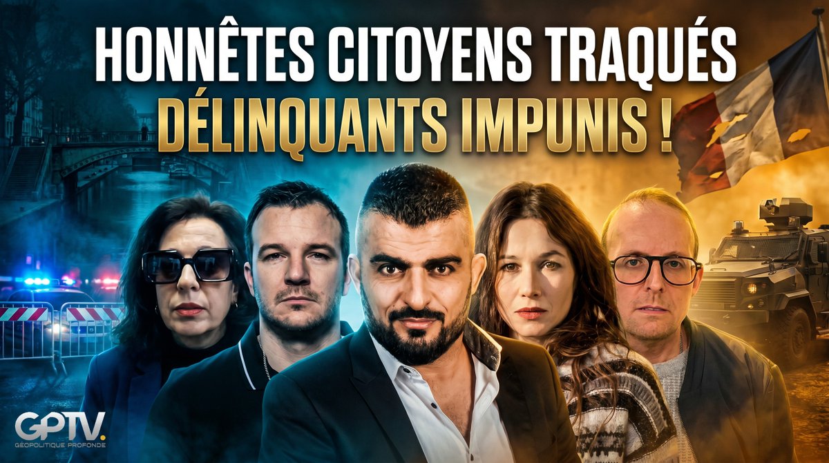 GPTVoff's tweet photo. 🚨 L'ÉTAT SOUMIS FACE AUX VOYOUS ET IMPLACABLE AVEC LES CITOYENS ?

Un mineur de quatorze ans impose sa propre loi et un péage illégal au cœur de Paris. Face à cette provocation, l'État recule et la police reste paralysée. Le chaos s'installe sous nos yeux.

🧨 Pendant que le pouvoir déploie des blindés contre les agriculteurs, il capitule devant la délinquance de rue. Cette inversion des valeurs détruit notre souveraineté quotidienne. Tout porte à croire que cette impuissance organisée vise à désarmer moralement les honnêtes citoyens.

Pour décrypter tout cela, @BOROWSKIMIKE reçoit @labbe_tonniere2, @KateTVinterview, @charbofficiel et @TribuneLibre1, en direct sur Géopolitique Profonde.

👉 Rejoignez notre direct pour analyser cette faillite de l'autorité : https://t.co/MNQKWE8Tkd