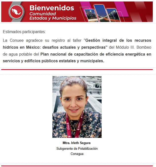 Cmunicipios1's tweet photo. ¡En unos minutos arrancamos! Hoy: Gestión integral de los recursos hídricos en México: desafíos actuales y perspectivas. Síguenos con @CONUEE_mx. #EE #PlanNacionalDeCapacitación

 https://t.co/V7aQiroQZu https://t.co/2uOadqImDS