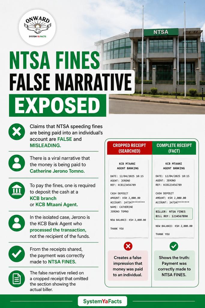 Kaseeo_'s tweet photo. Official receipts confirm NTSA fines are processed correctly through KCB systems. Agent names reflect facilitation, not fund ownership. #NTSAFinesFacts https://t.co/Wd52OuFE4W