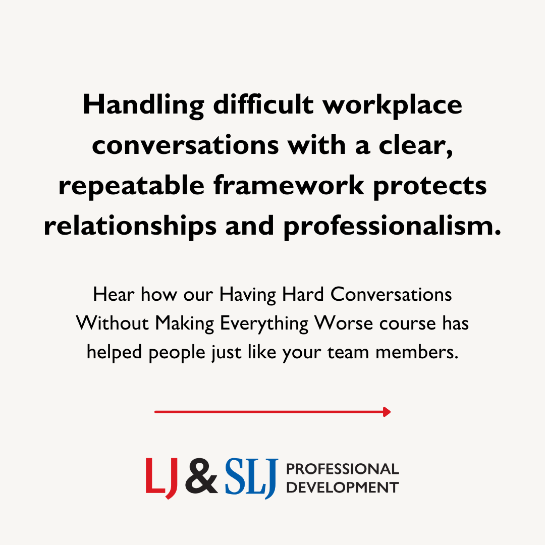 LibraryJournal's tweet photo. This self-paced course gives you practical frameworks for preparing, structuring, and documenting difficult conversations so you can address issues directly without escalating conflict or compromising your professionalism. Learn more here: https://t.co/wGJEQXBL9r https://t.co/JSNTdC4oei