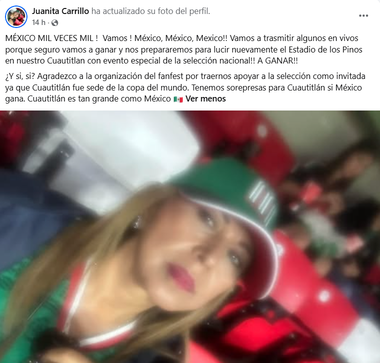 MLopezSanMartin's tweet photo. ¿Y la austeridad?

Juana Carrillo, alcaldesa morenista de Cuautitlán, presumió su asistencia al México vs. Ecuador

Estuvo en una zona donde los lugares costaban entre 100 mil y 150 mil pesos https://t.co/5Ov7IGnMw4