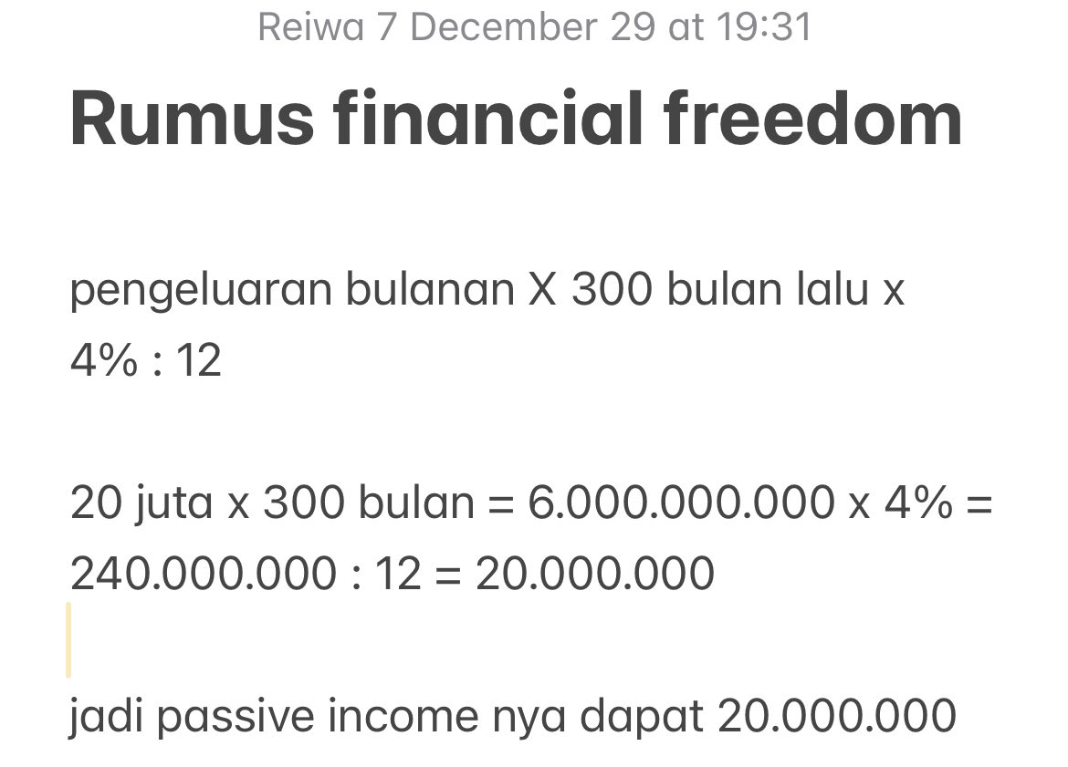 samnvendr's tweet photo. Setiap hal yang gue pelajari selalu gue catat di catatan kalo oneday bisa financial freedom beneran udah gak kaget sama rumusnya 😁

siapa yang pengen beneran bisa financial freedom? https://t.co/1WcVCsX1tL