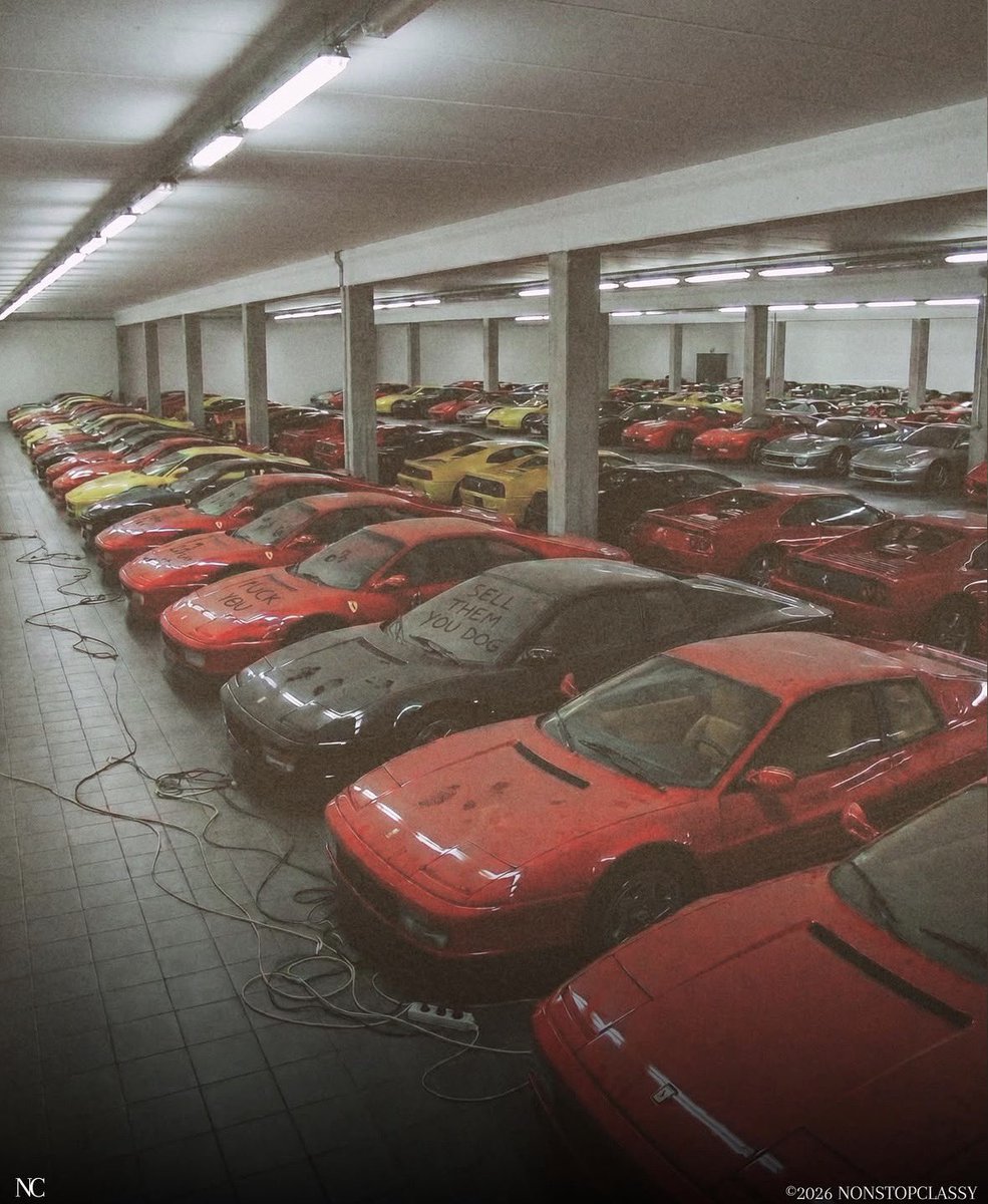GrailArchive's tweet photo. The Sultan of Brunei’s collection is widely regarded as the largest private car collection on Earth. Around 7,000 cars worth an estimated $5 billion, including multiple McLaren F1s, Ferrari 250 GTOs, custom Ferraris, 600+ Rolls-Royces, 361 Bentleys, and countless one-offs that most people have never seen