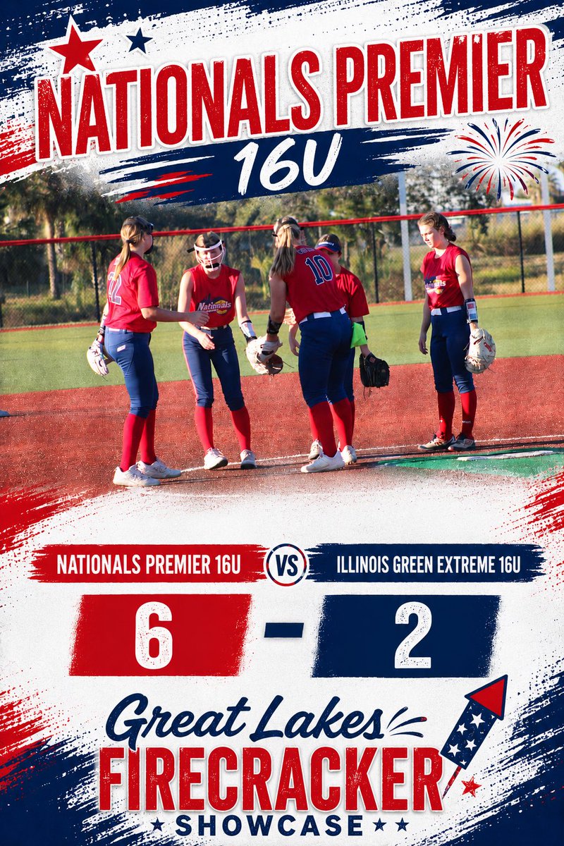 Nationals16u's tweet photo. Great job girls getting the W nice and early today! 
❤️🤍💙🥎 https://t.co/H5ktwA9F1R