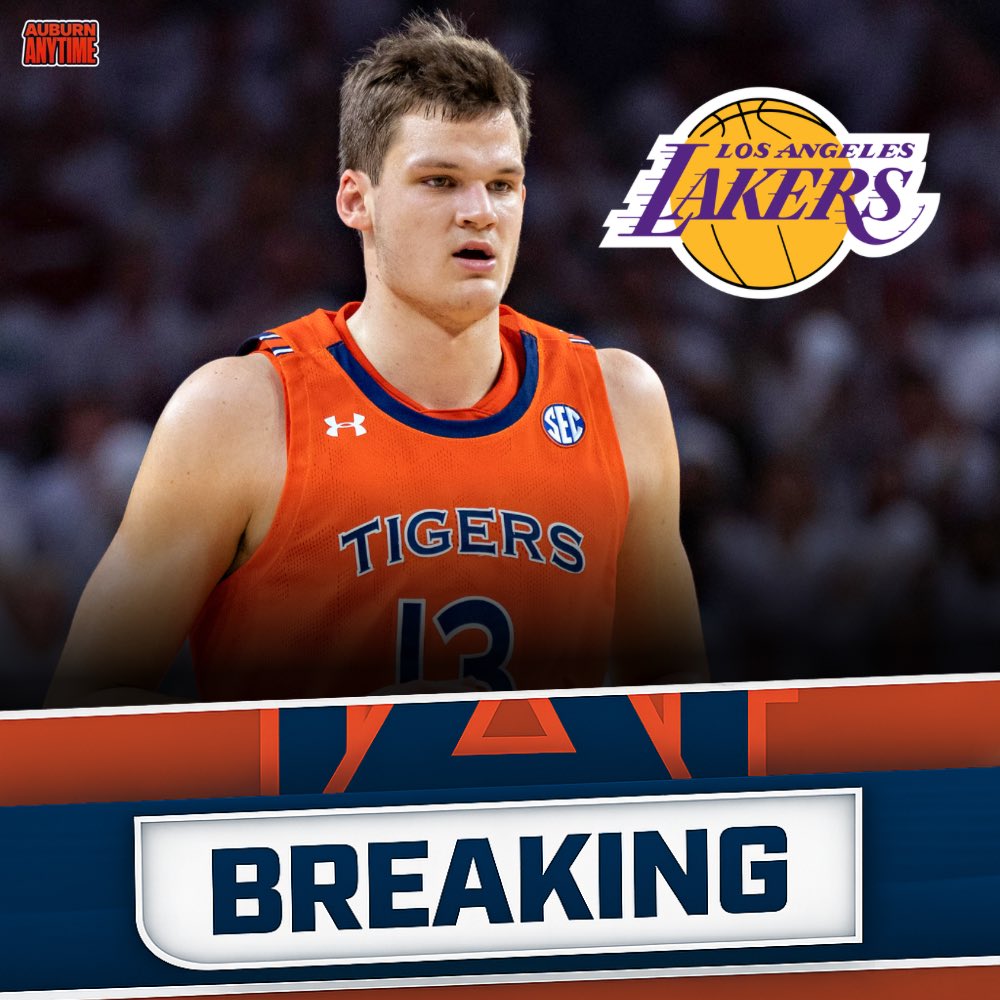 Auburnanytime's tweet photo. BREAKING: The Los Angeles Lakers are acquiring former #Auburn star Walker Kessler from the Utah Jazz 

Kessler will sign a HUGE four-year, $130 million deal with the Lakers. https://t.co/Ofgw9wHLUu