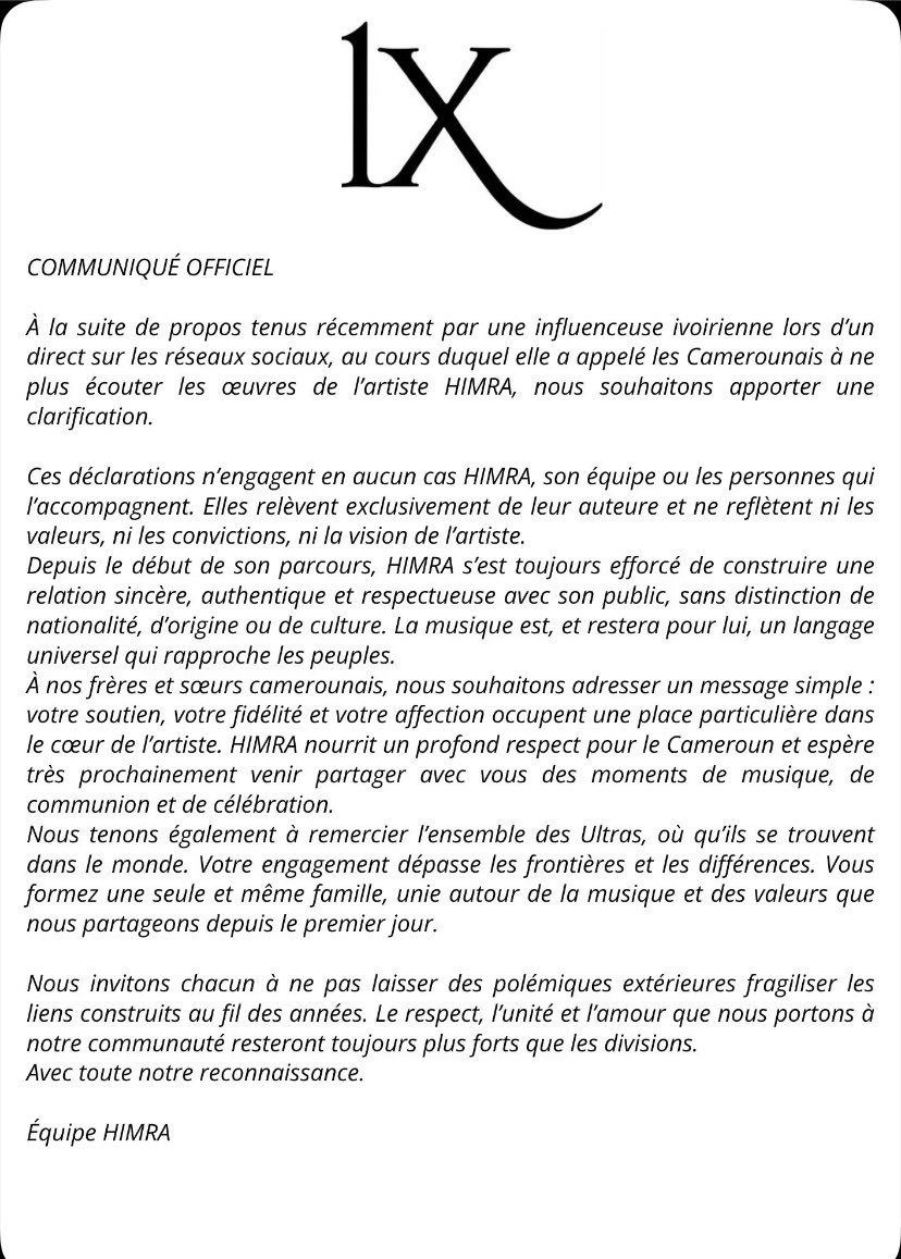 kefran_off's tweet photo. Communiqué de l’équipe de Himra 🚨 https://t.co/5wQSnISSWS