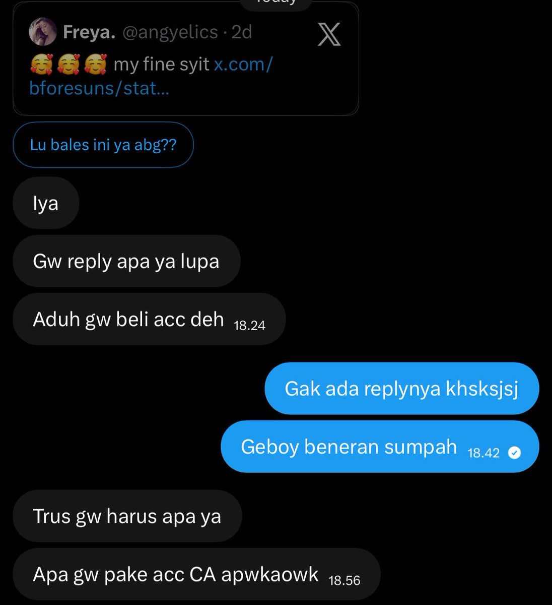 angyelics's tweet photo. Ada yang akunnya geboy😂 https://t.co/PwBf7xWfDz
