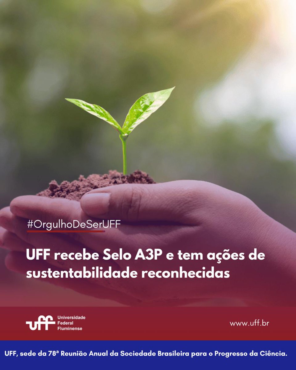 uff_br's tweet photo. UFF tem ações de sustentabilidade reconhecidas🌎

Recebemos o Selo da Agenda Ambiental na Administração Pública, concedido pelo Ministério do Meio Ambiente. A certificação reconhece o compromisso com a sustentabilidade e responsabilidade socioambiental.

https://t.co/ntqc4HXBPO https://t.co/1yE3SrXthh