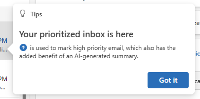 mderooij's tweet photo. "I am Prioritized Inbox of House of Outlook, successor to Clutter and heir to Focused Inbox, the First of My Name, Classifier of Conversations, Divider of Mail." 
#MSOutlook #Copilot https://t.co/G9aiMv9CFO