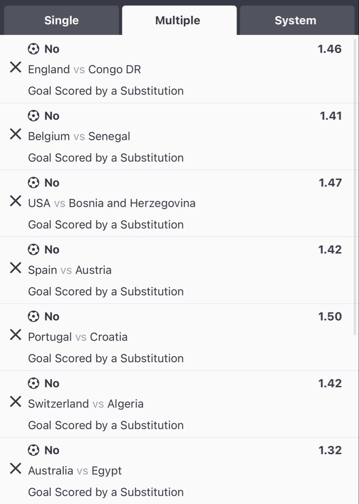 BronixWeldon's tweet photo. Sportybet code: 42NQ70

Substitute player not to score 

Boomluck ✅ https://t.co/Num1fiJYwr