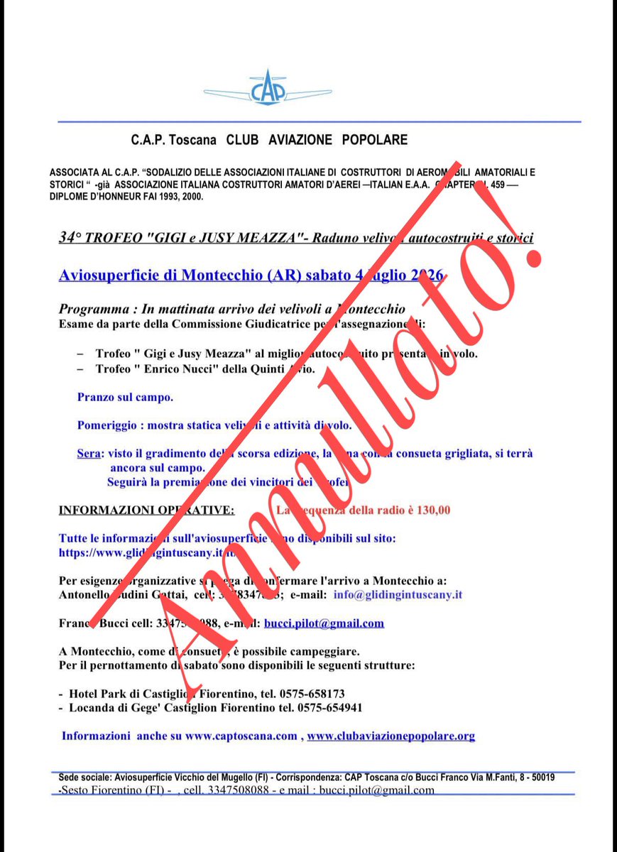 CapPopolare's tweet photo. Purtroppo l’evento del 4 luglio è stato annullato per cause di forza maggiore. Ma continuate a seguirci perché presto lo riprogrammeremo in una data diversa!! 💙💙
#cap #Clubaviazionepopolare https://t.co/S9L4dSjIhr