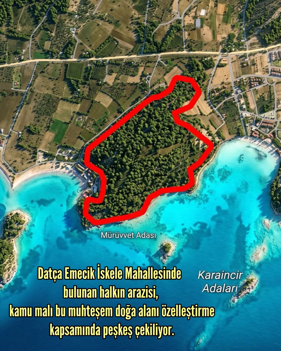iyiphaber's tweet photo. 📢#Datça Emecik İskele Mahallesinde bulunan halkın arazisi, kamu malı bu muhteşem #doğa alanı özelleştirme kapsamında peşkeş çekiliyor. https://t.co/iWs4mNeXXu