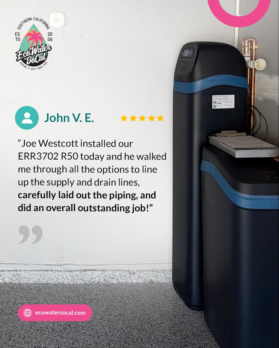 ecowatersd's tweet photo. The best compliment isn't "it works." It's knowing someone took the time to do it right.

Thank you, John, for trusting EcoWater SoCal and for sharing your experience with Joe. We love hearing stories like this.

#EcoWaterSoCal #KindnessCertified #CustomerAppreciation https://t.co/QXvaAAblBT