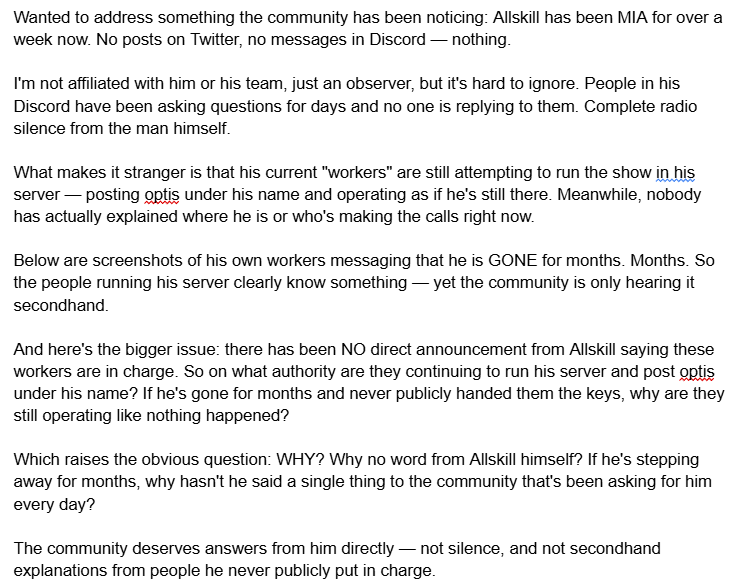 Whereisallskill's tweet photo. Where did Allskill go? https://t.co/DSH3Z3Sqs5