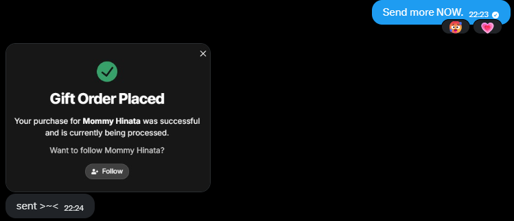Mommy_blacked's tweet photo. Look at this broke boy… third gift in a row just because I told him to send more 😂💋Such a good wh*te failure https://t.co/jRzmbi8zKC