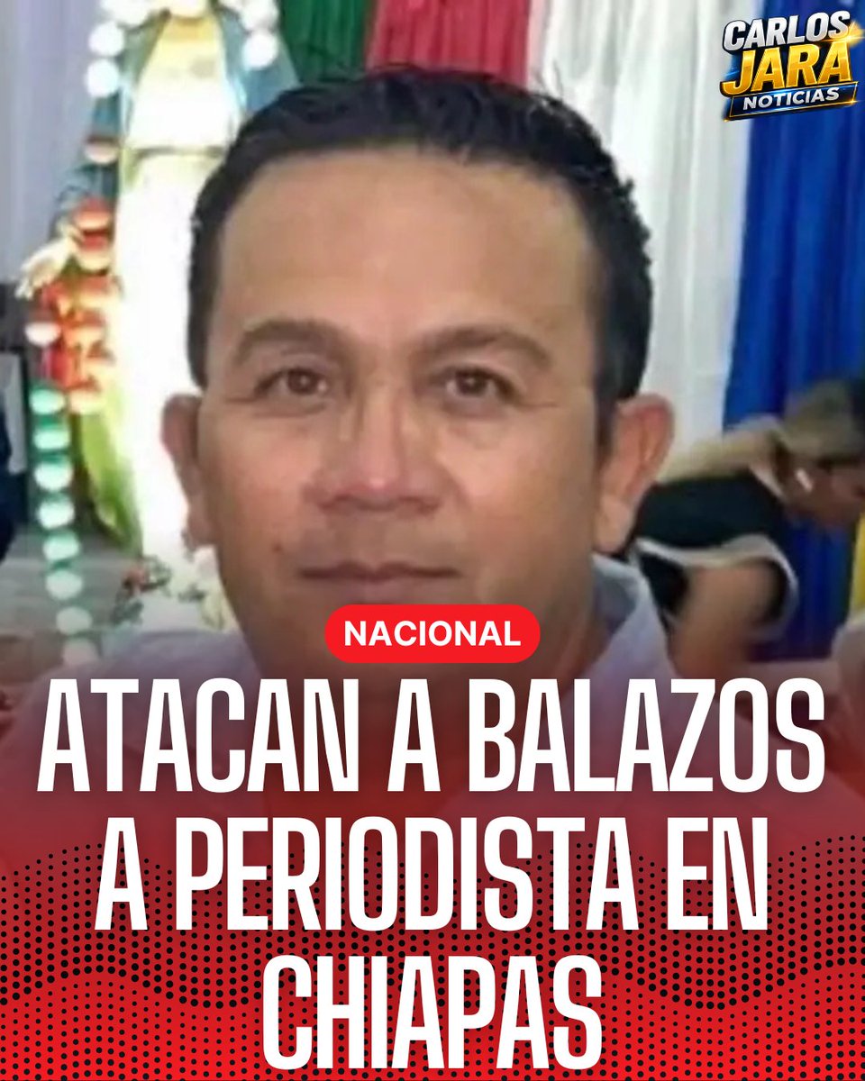 Carlosjaram2004's tweet photo. 🚨 Atacan a balazos a periodista en Chiapas
El periodista Marcos Ramos, director de Real Cintalapa, fue atacado a balazos tras cubrir los festejos por el triunfo de México ante Ecuador. Recibió al menos cuatro disparos📰🚔
#Chiapas #Periodista #LibertadDePrensa https://t.co/yQq8cWAiZb