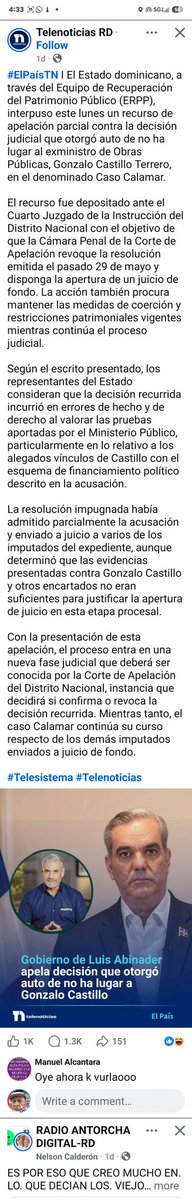 RamToro10's tweet photo. Ésto no tienes mamacita !

El gobierno ahora se Embarca en continuar su persecución política contra los peledeistas.

Ahora de manera directa a través de los abogados del gobierno. 

🥵🥵🥵🥵🥵 https://t.co/lhim0E0wxq
