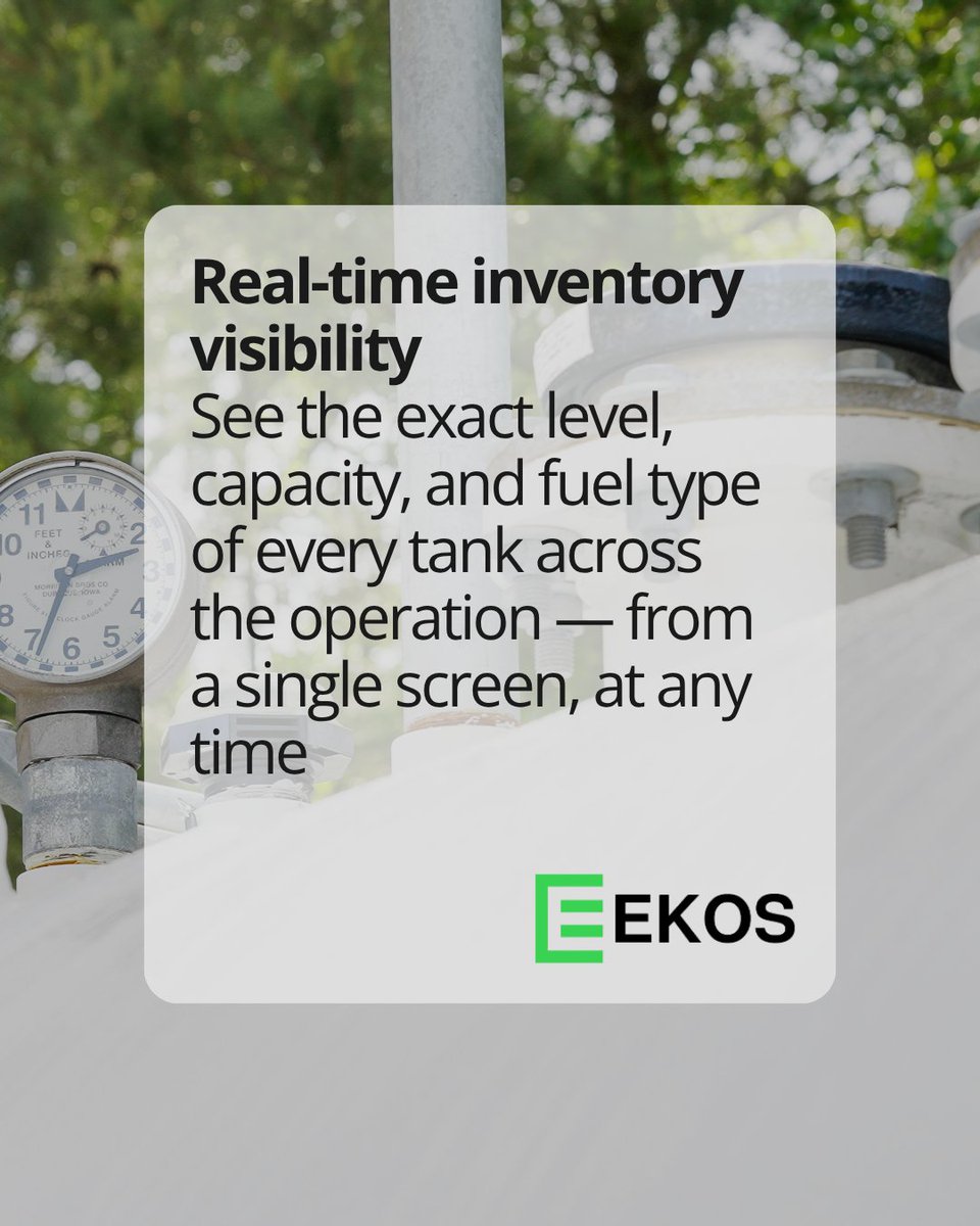 my_ekos's tweet photo. ⛽ Take the guesswork out of bulk fuel management.

Real-time inventory. Live ATG polling. Calculated days on hand. Automated fuel ordering.

Everything you need to stay ahead, all in one place.

👉 Learn more: https://t.co/ffOx29z5cF

#BulkFuel #FuelManagement #FleetTech #EKOS https://t.co/QoJ0WHw5yk