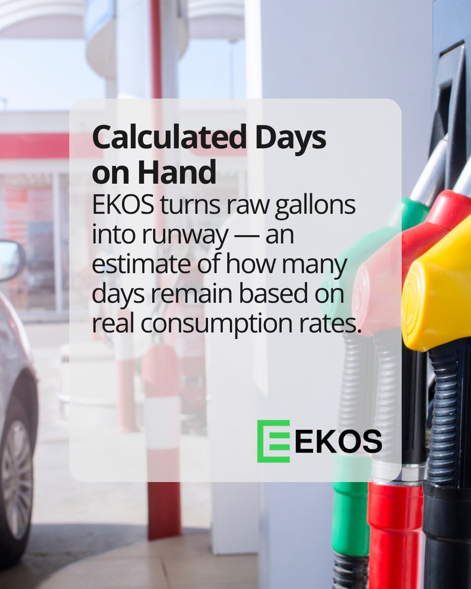 my_ekos's tweet photo. ⛽ Take the guesswork out of bulk fuel management.

Real-time inventory. Live ATG polling. Calculated days on hand. Automated fuel ordering.

Everything you need to stay ahead, all in one place.

👉 Learn more: https://t.co/ffOx29z5cF

#BulkFuel #FuelManagement #FleetTech #EKOS https://t.co/QoJ0WHw5yk