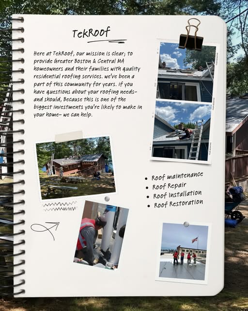 TekRoof's tweet photo. Every roof has a story, and we're proud to be part of it. 🏡 From repairs to full replacements, TekRoof is here to protect what matters most.
📍Serving Greater Boston &amp; Central Massachusetts.
📞 Call (833) 835-7663 for a FREE estimate
🌐 Visit https://t.co/zOKRMpVMQb https://t.co/QYseqh7m2c