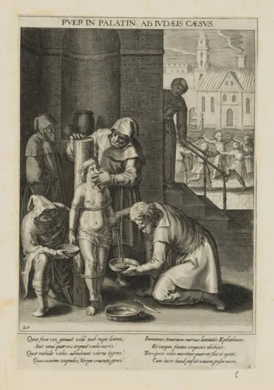 HellenicNSA_GS6's tweet photo. Why does this photo from the 1600’s depict Jews draining the blood from a child?