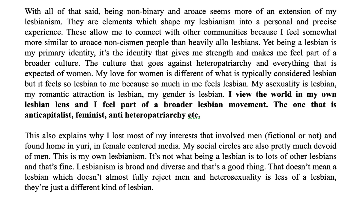 true0bIue's tweet photo. I was reading a zine on lesbianism which many lesbians contributed to and it was incredible to read about each experience, I love how diverse lesbianism is.

It got me thinking about what being lesbian means for me. What does being a lesbian mean to you? https://t.co/kmLDZ8BYjH