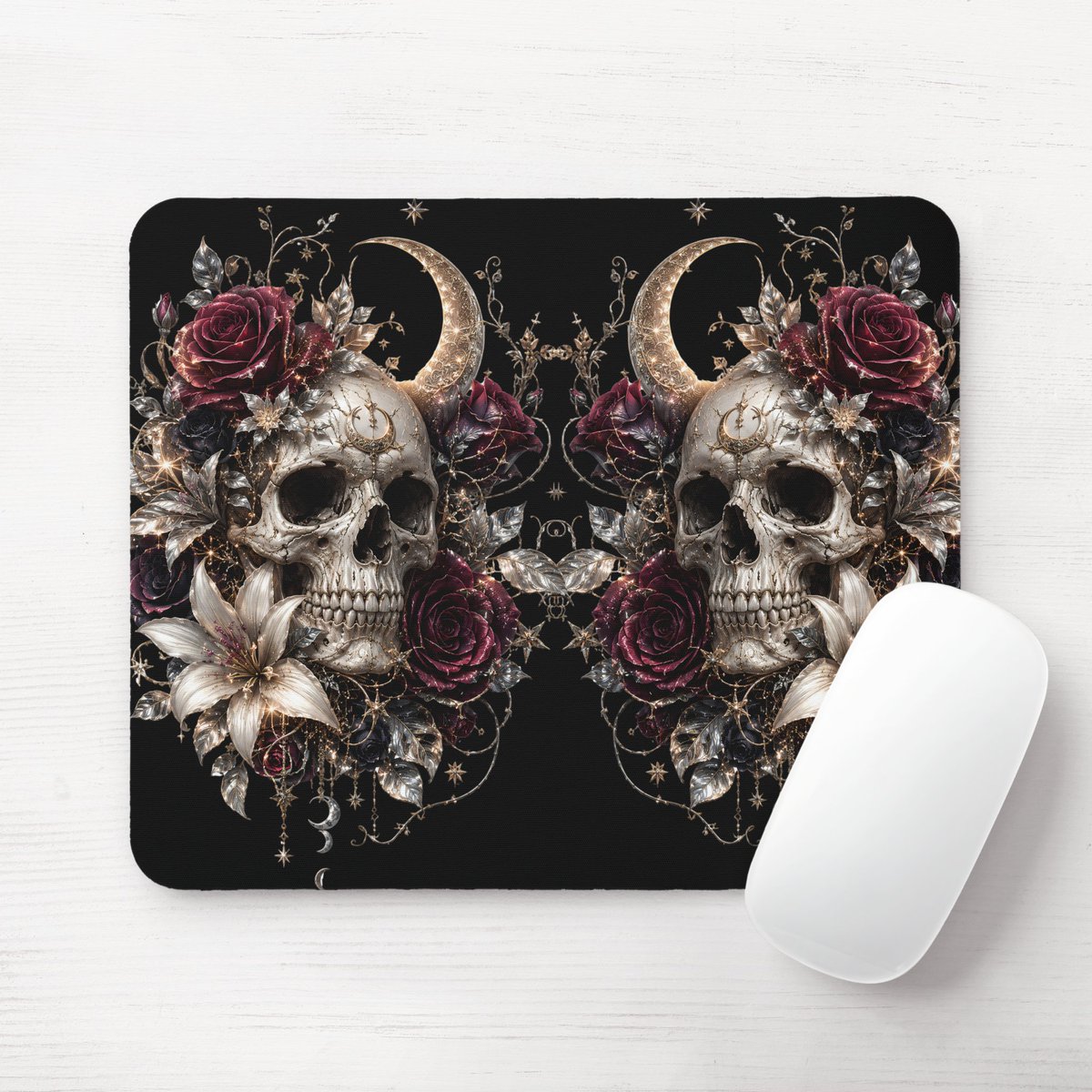 DigitalFaiths's tweet photo. Moonlit Botanical Skull Mouse Pad https://t.co/1Rw4puPhUI via @zazzle #Gothic #DarkArt #AlternativeFashion #PrintDesign https://t.co/X1lfyvfn0M