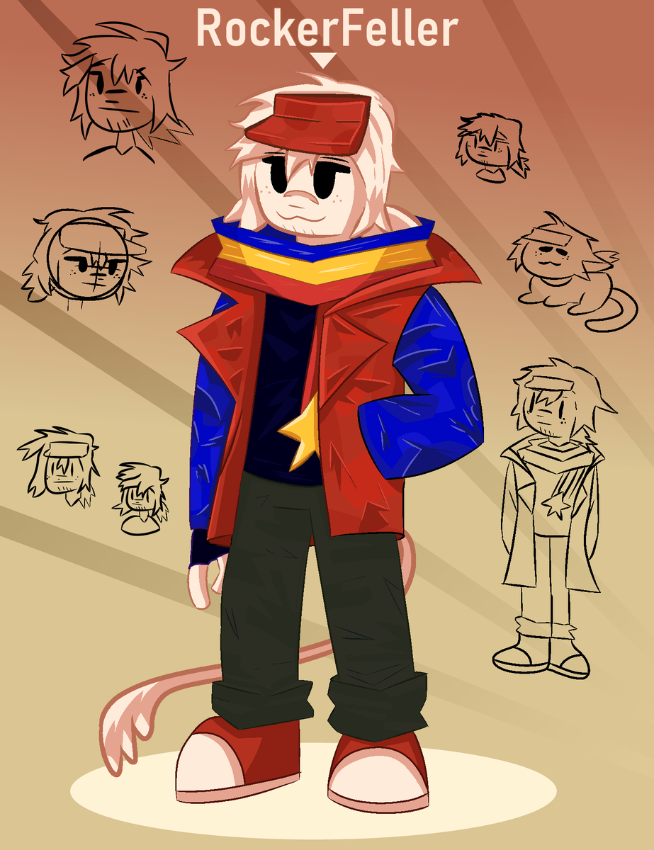 TheRealDott1's tweet photo. Artfight Attack: @clownboo_Art 
Character: Rockerfeller
Note: Might show more doodles in other attacks.
#Artfight #Artfight2026 https://t.co/yHt6MQd6uI