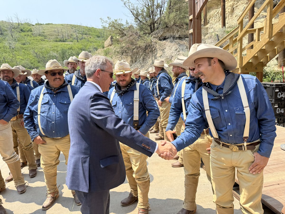 GovArmstrong's tweet photo. Honored to welcome @POTUS and thousands of visitors to the rugged beauty of the Badlands, the city of Medora, and the Theodore Roosevelt Presidential Library. 

I can't think of a better backdrop to hear from our President as we celebrate 250 years of American greatness and honor the incredible legacy of our nation’s 26th president.

As we celebrate America’s 250th birthday, may we all recognize that it is incumbent on each and every one of us to do our part to ensure that the next 250 years are better than the last.