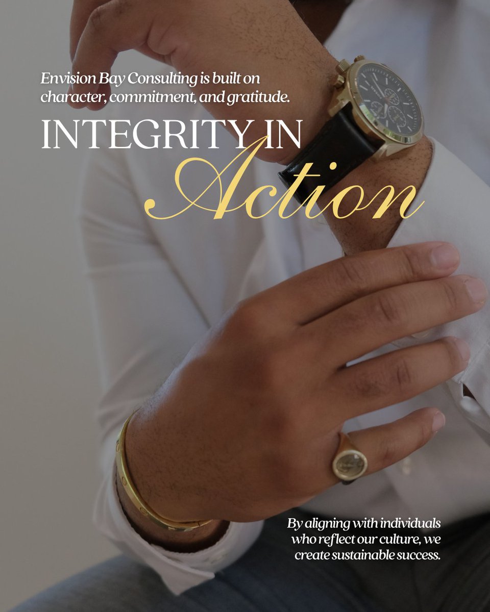 EnvisionBay's tweet photo. Built on values and driven by excellence in everything we do. At Envision Bay Consulting, integrity, consistency, and culture guide the way we work and grow together. 💼
-
#envisionbayconsulting #corevalues #integrity #growthmindset https://t.co/sWktFIJLgy