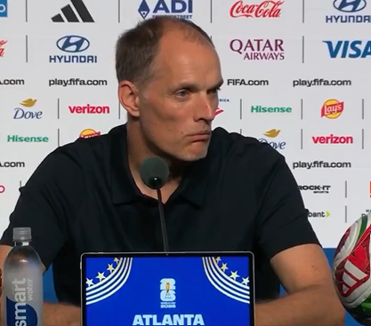 TouchlineX's tweet photo. 🚨🗣️ Thomas Tuchel, after being asked about the children getting permission to watch the upcoming match late: 

"It'll be a big, big match in four days."

"We need the support of everyone, especially the children." https://t.co/PY0EhKgV63