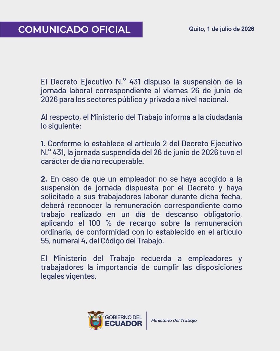 MinTrabajoEc's tweet photo. A la ciudadanía: https://t.co/2UPvJsXCAO