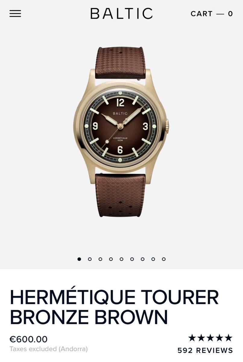 VidaXElite's tweet photo. Tengo un bloc de notas en el iPhone donde apunto relojes que algún día me compraré.

Hoy he añadido uno nuevo.

Baltic Hermetique de bronce con dial y correa en color marrón. 600€ https://t.co/Y1krwtZX26