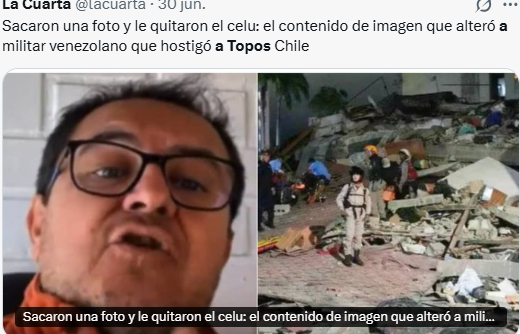 Iherreraa's tweet photo. Los militares venezolanos tratan de espías a los topos chilenos que ayudan al rescate de sobrevivientes en Venezuela, pero Lautaro Carmona tilda de desproporcionadas las denuncias.  Bueno, que mas se puede esperar de un comunista... https://t.co/tO9Fu7nvlg