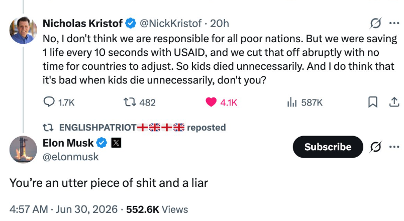 YourAnonCentral's tweet photo. Elon Musk gets mad when people point out that DOGE and its USAID cuts killed thousands, if not hundreds of thousands, of babies, children, mothers, and elders. https://t.co/UdvkmcUnF1