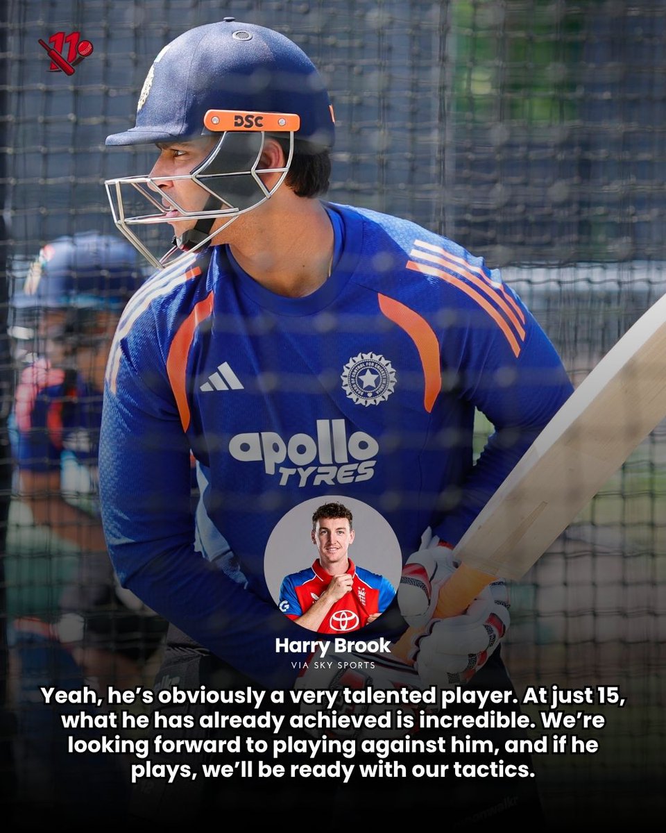 11_crick's tweet photo. Brook on Vaibhav 🏏🔥
“He’s talented… but we’ll be ready.” https://t.co/V8g4T5hzjM