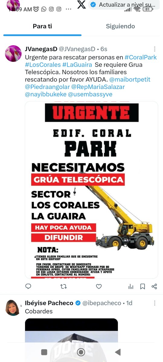 JVanegasD's tweet photo. @usembassyve @StateDept @DeptofWar Por favor necesitamos ayuda. Contactar a 0426-9636600 o 0412-4854718 https://t.co/s9QvLrhCeh