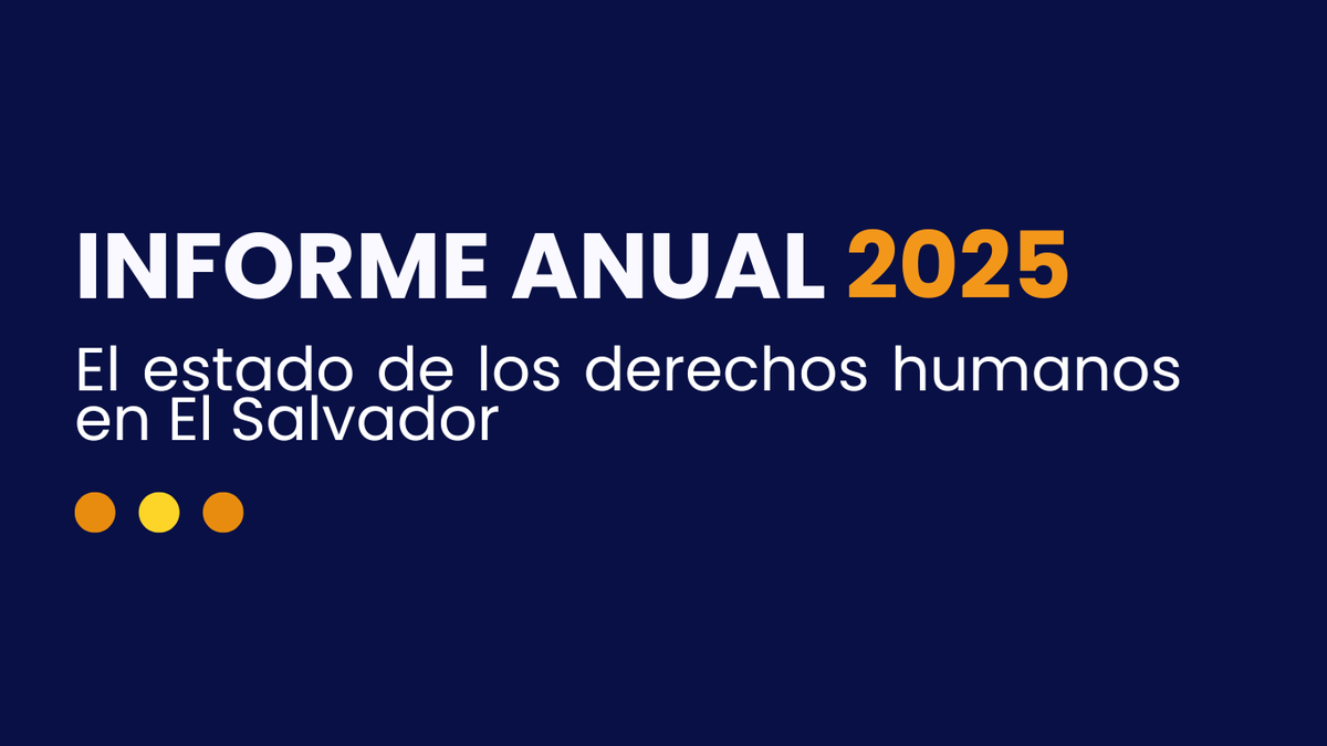 oudhsv's tweet photo. ¿Qué nos dicen los datos sobre los derechos humanos en El Salvador durante 2025?

El Informe Anual 2025 sistematiza datos sobre el derecho a la vida, libertad personal, integridad, acceso a la justicia, libertad de expresión y otros derechos fundamentales.  

Sigue el hilo🧵 https://t.co/v6iuRJrtPr