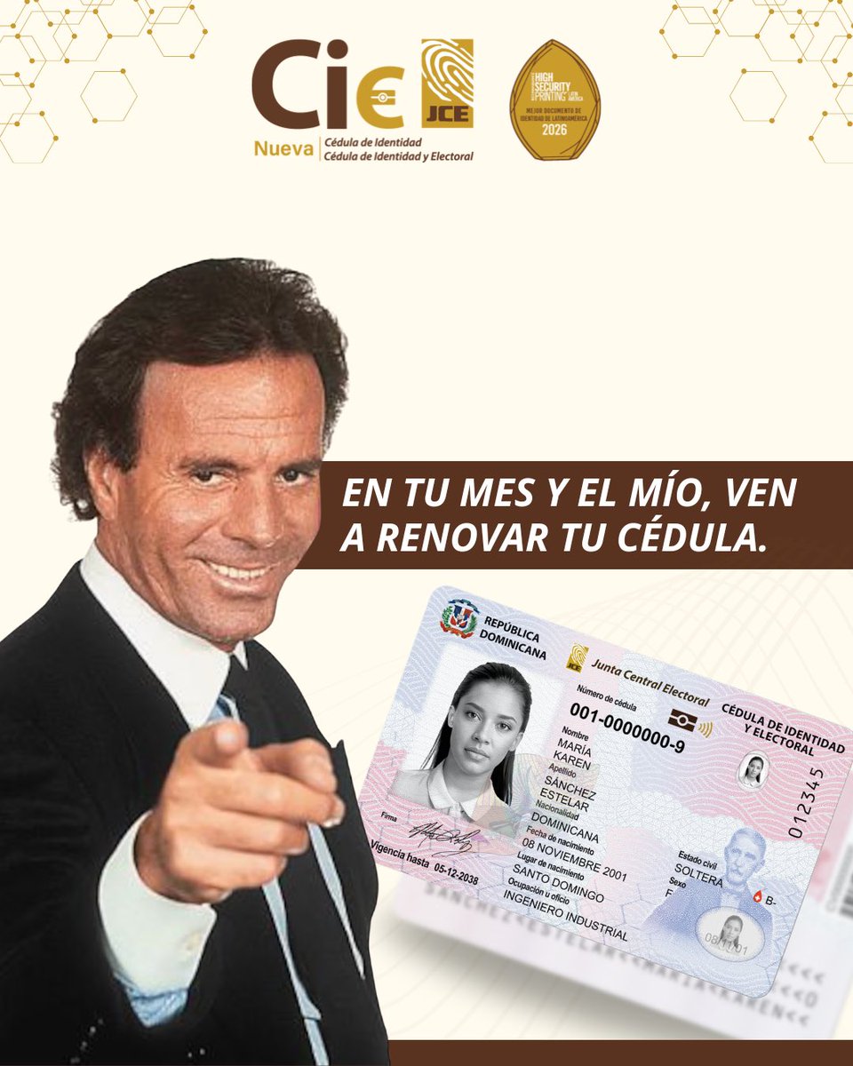juntacentral's tweet photo. Si hasta Julio te lo está diciendo… ¿qué esperas? 😄
En tu mes y el mío, ven a renovar tu cédula. 

¡Tu cédula eres tú, porque tu identidad es única! https://t.co/xMqR96ZXbo