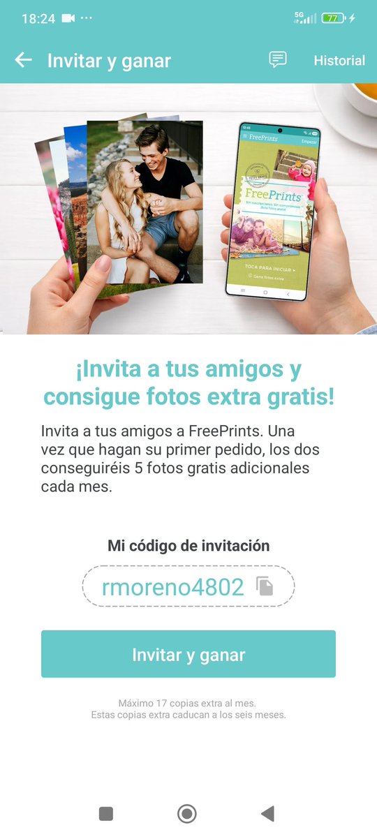 JesRaq88's tweet photo. #Freeprints es una empresa que cumple lo que promete y envía fotos a domicilio. En ocasiones sin gastos de envío.
Facilita un código de invitación para lograr #fotos #gratis.
Mi #codigo de invitación es rmoreno4802.
#X #Elon #Musk #ElonMusk #Viral #fotos #photos #free #gratis. https://t.co/URlDZuqbA9