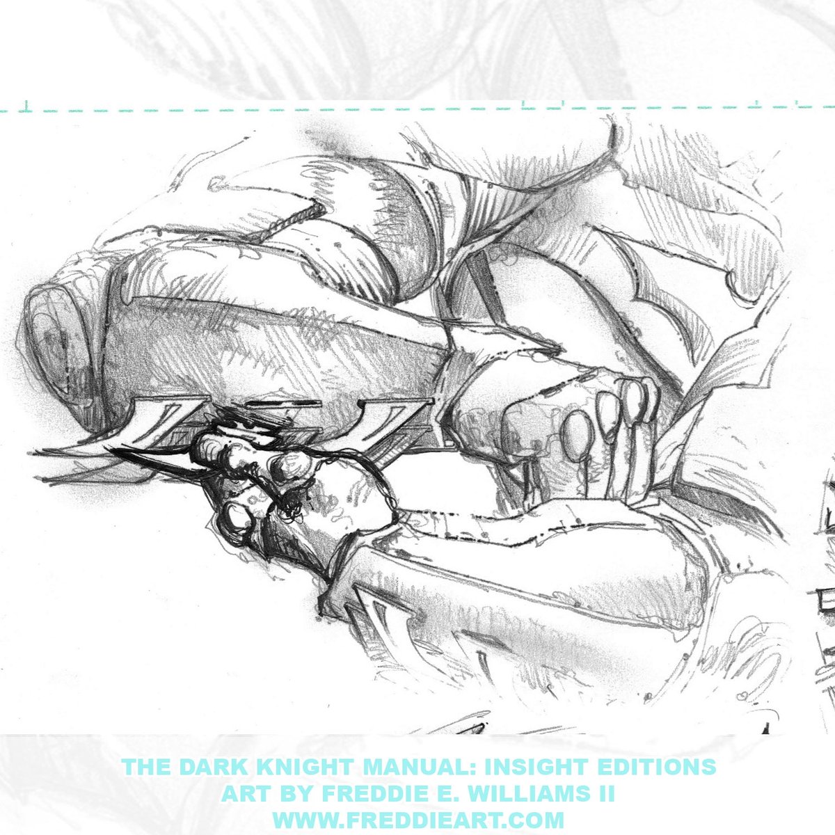 Freddieart's tweet photo. Pencil study from The Dark Knight Manual: Tools, Weapons, Vehicles 
Let me know who you’d like to see me sketch in the comments below!
If you’re into this kind of sketch work, check out the original art section of my website: https://t.co/7j5EwIdcsj https://t.co/g8zDsW2LY5 https://t.co/rnAaLPbSpP