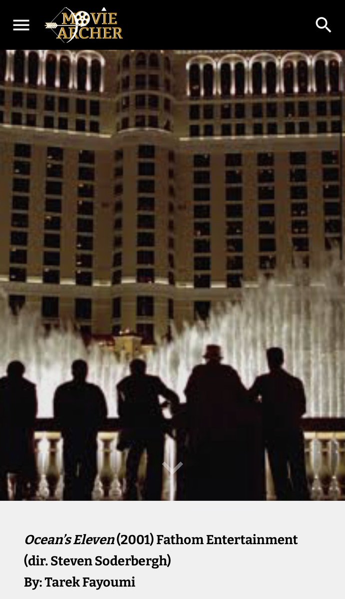 movieswithtarek's tweet photo. Many different individuals with different mindsets hoped to pull a heist successfully, and the direction of Soderbergh created a franchise.

My coverage on Ocean’s Eleven with @FathomEnt is published on @moviearcher https://t.co/I82me2sXHZ