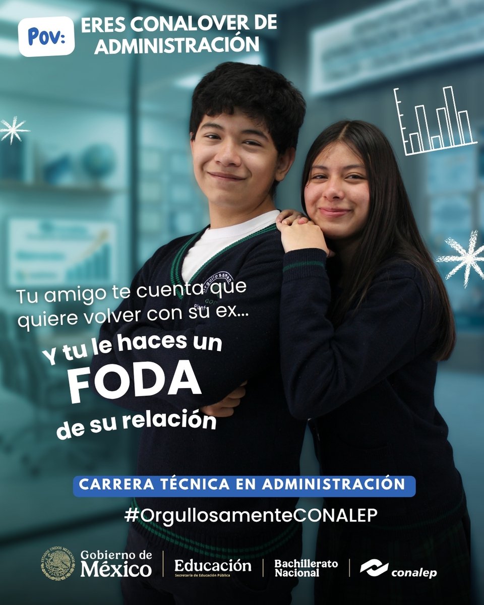 CONALEP_Mex's tweet photo. En #CONALEP la carrera de Administración te prepara para convertirte en un profesional capaz de gestionar recursos, coordinar equipos y tomar decisiones estratégicas.

Conoce más de la carrera en un clic 👉https://t.co/0RTvUxQaYG https://t.co/wK5Vs2RyrF