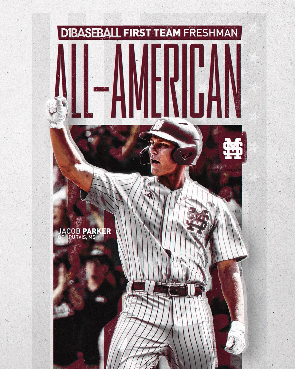 HailStateBB's tweet photo. Jacob Parker. D1Baseball First Team Freshman All-American. https://t.co/rcPj4G2k2m
