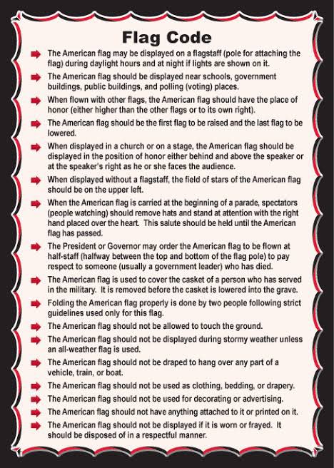 rcwright1970's tweet photo. All you patriots should know this #Flagcode #FYI #Respect #patriots https://t.co/vcuW9y6N96