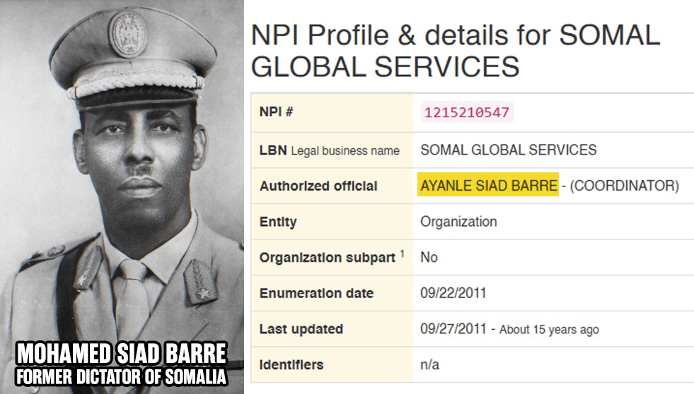 libsoftiktok's tweet photo. You are not gonna believe this…

Ayanle Siad Barre, the son of former Somali genocidal dictator, Mohamed Siad Barre, operates a taxpayer-funded home healthcare company in Columbus, Ohio

He was his father’s national security advisor.

It just never ends https://t.co/2pTb50plsr