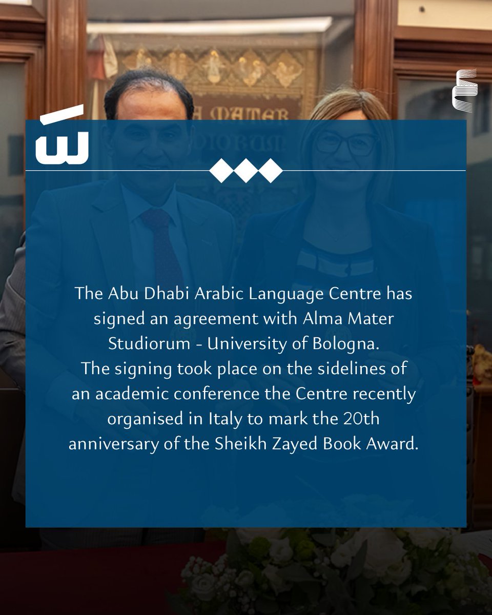 AbuDhabiALC's tweet photo. ALC signs an agreement with "Alma Mater Studiorum - University of Bologna" to expand global reach of Arabic language.
For details: https://t.co/F1W3YK3OL7 https://t.co/8mZGp0tgtc